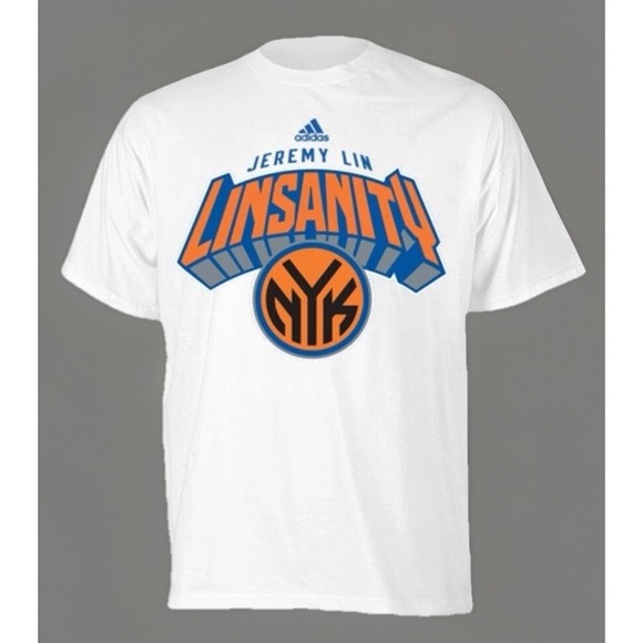 adidas Other - Adidas Jeremy Lin 17 New York Knicks Linsanity NBA Jersey Style T-Shirt Men's XL